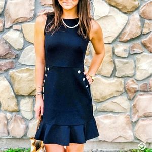 LOFT Ann Taylor Button Pocket Flounce Dress